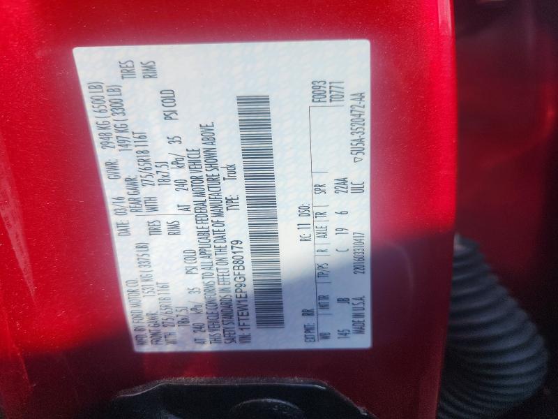 Продаж на аукціоні авто 2016 Ford F150, vin: 1FTEW1EP9GFB80179, номер лоту: 48301676