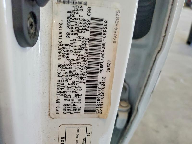 Продажа на аукционе авто 2003 Toyota Camry, vin: 4T1BE32K83U207738, номер лота: 49970596
