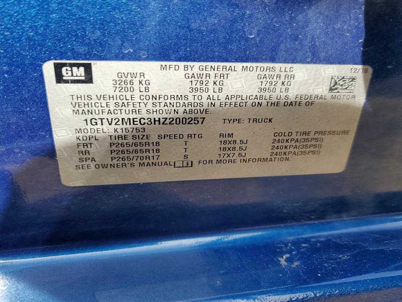Продаж на аукціоні авто 2017 Gmc Sierra, vin: 1GTV2MEC3HZ200257, номер лоту: 51180636
