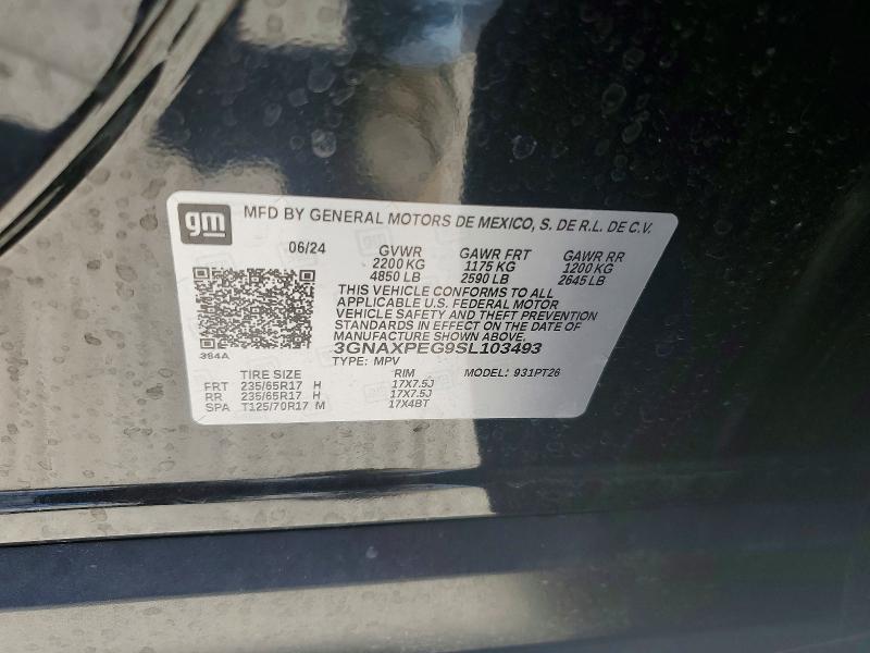 Продажа на аукционе авто 2025 Chevrolet Equinox, vin: 3GNAXPEG9SL103493, номер лота: 50728336