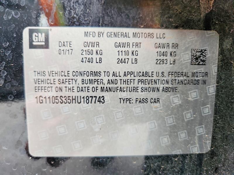 Продаж на аукціоні авто 2017 Chevrolet Impala, vin: 1G1105S35HU187743, номер лоту: 49505956