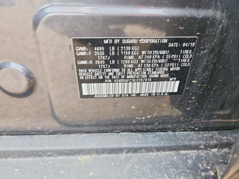 Aukcja sprzedaży 2019 Subaru Outback, vin: 4S4BSAFC3K3297918, numer aukcji: 50825626
