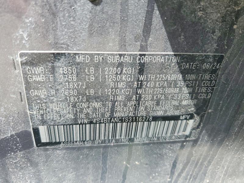 2025 Subaru Outback მანქანა იყიდება აუქციონზე, vin: 4S4BTANC1S3116278, აუქციონის ნომერი: 50651406