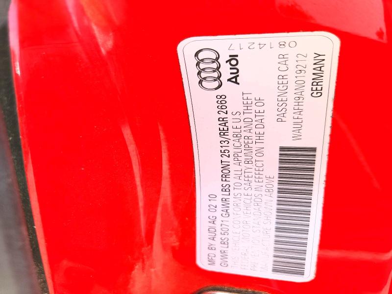 Продажа на аукционе авто 2010 Audi A5, vin: WAULFAFH9AN019212, номер лота: 50438456