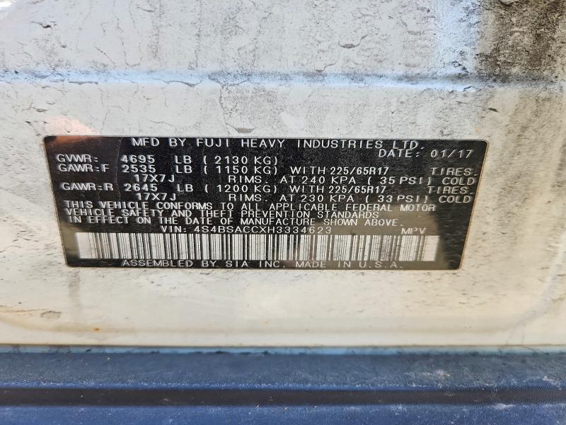 Продаж на аукціоні авто 2017 Subaru Outback, vin: 4S4BSACCXH3334623, номер лоту: 50694106