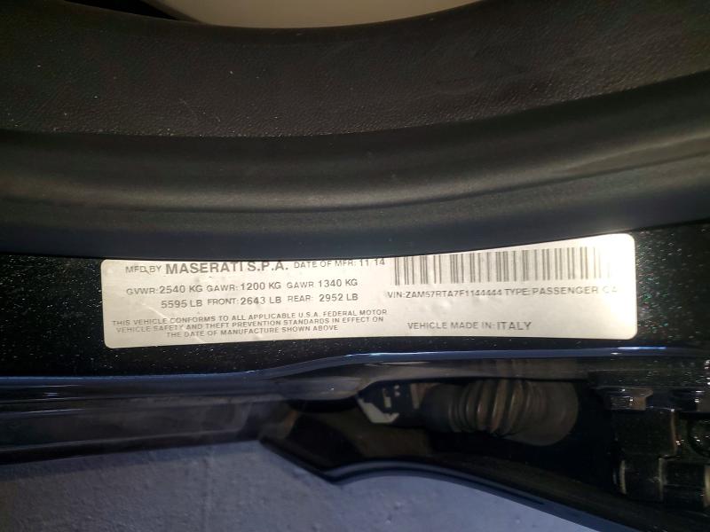 50798056 :رقم المزاد ، ZAM57RTA7F1144444 vin ، 2015 Maserati Ghibli مزاد بيع