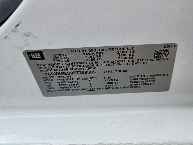 49073876 :رقم المزاد ، 1GCVKREC9EZ288689 vin ، 2014 Chevrolet Silverado مزاد بيع