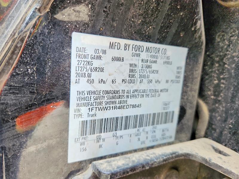Продаж на аукціоні авто 2008 Ford F350, vin: 1FTWW31R48ED78845, номер лоту: 51181036