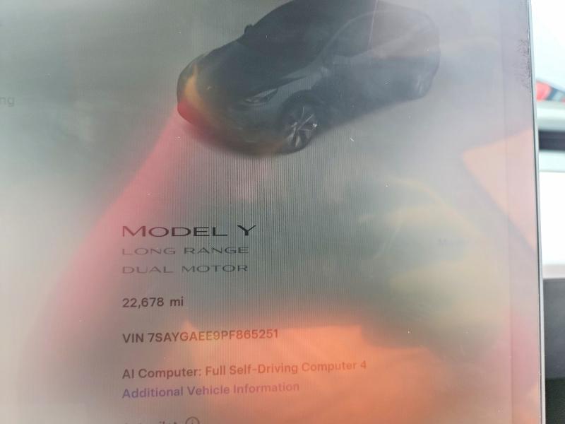 Aukcja sprzedaży 2023 Tesla Model Y, vin: 7SAYGAEE9PF865251, numer aukcji: 51109186