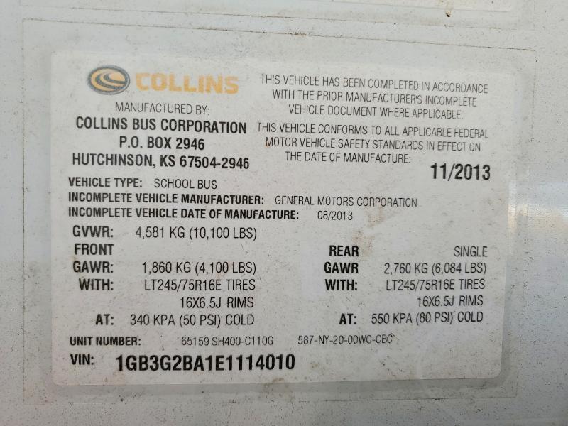Продаж на аукціоні авто 2014 Collins Bantam G3500, vin: 1GB3G2BA1E1114010, номер лоту: 48577736