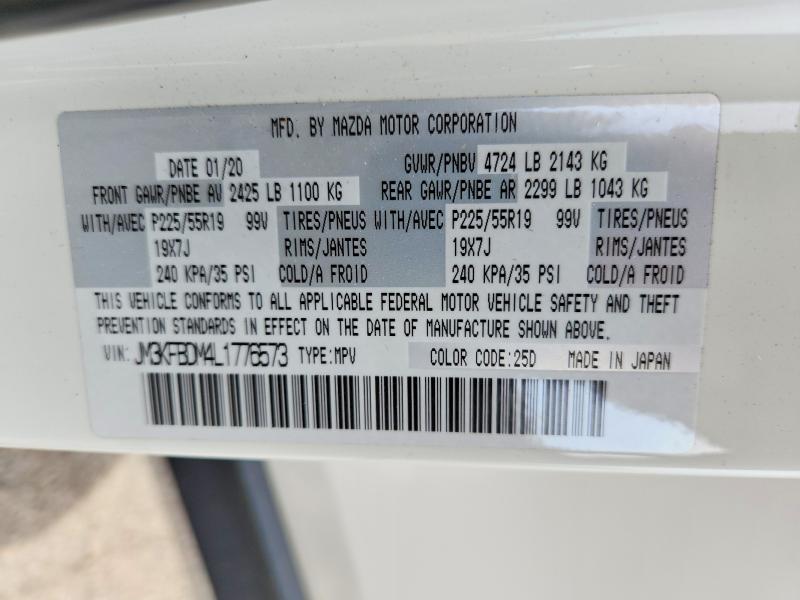 50280236 :رقم المزاد ، JM3KFBDM4L1776573 vin ، 2020 Mazda Cx-5 مزاد بيع