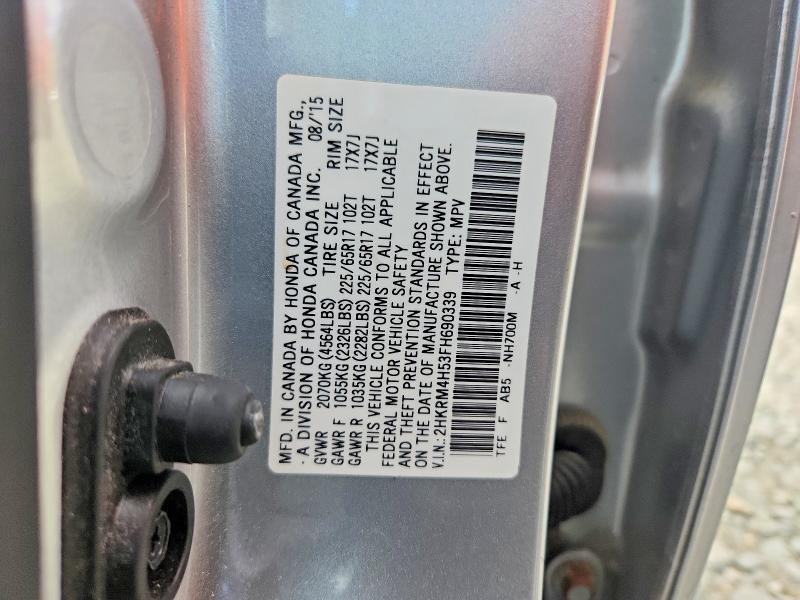 50490366 :رقم المزاد ، 2HKRM4H53FH690339 vin ، 2015 Honda Cr-v مزاد بيع