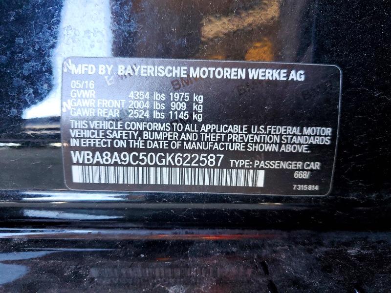 2016 Bmw 320 მანქანა იყიდება აუქციონზე, vin: WBA8A9C50GK622587, აუქციონის ნომერი: 49509976