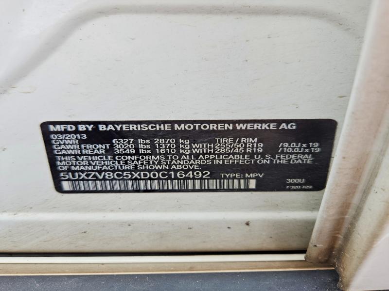 Продаж на аукціоні авто 2013 Bmw X5, vin: 5UXZV8C5XD0C16492, номер лоту: 51170006