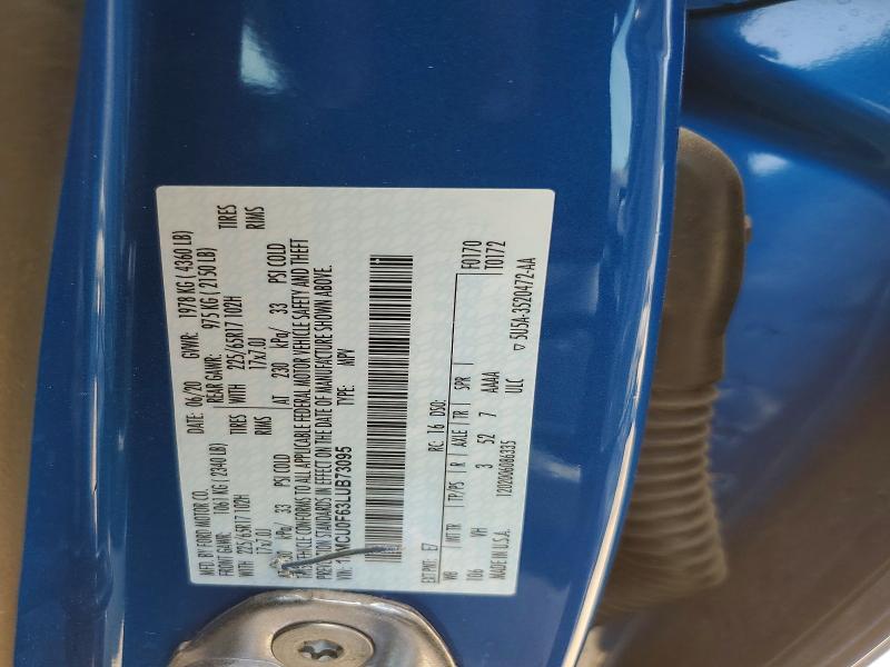 Aukcja sprzedaży 2020 Ford Escape, vin: 1FMCU0F63LUB73095, numer aukcji: 49968256