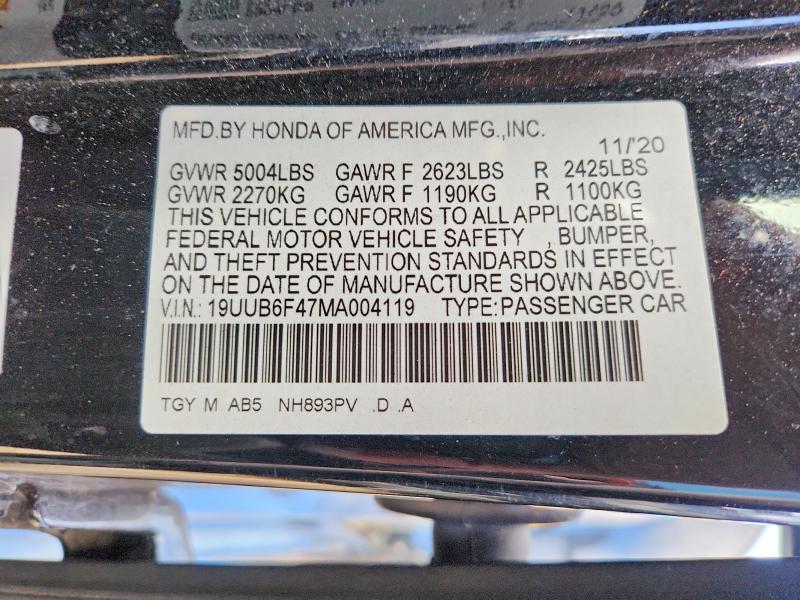 Продажа на аукционе авто 2021 Acura Tlx, vin: 19UUB6F47MA004119, номер лота: 50284716