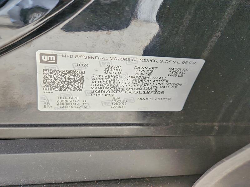 49065626 :رقم المزاد ، 3GNAXPEG6SL187305 vin ، 2025 Chev Equinox مزاد بيع