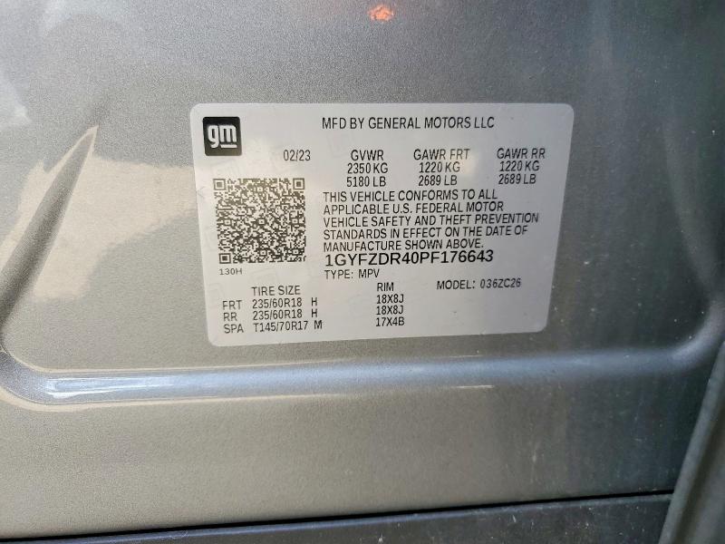 48319596 :رقم المزاد ، 1GYFZDR40PF176643 vin ، 2023 Cadillac Xt4 مزاد بيع