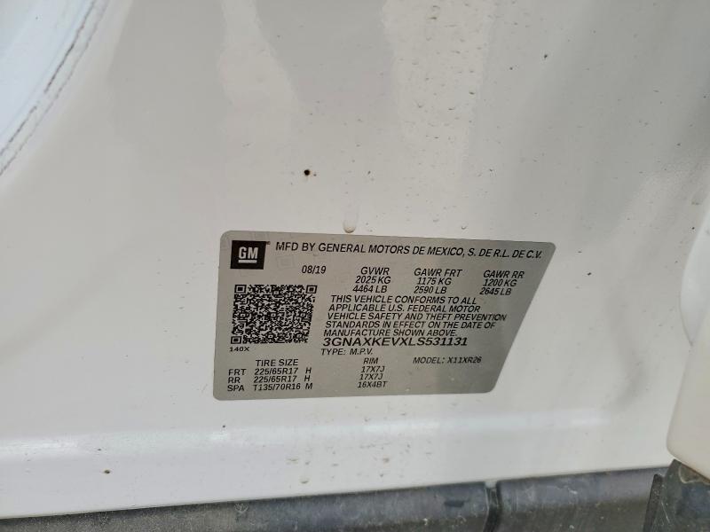 Aukcja sprzedaży 2020 Chevrolet Equinox, vin: 3GNAXKEVXLS531131, numer aukcji: 47722646