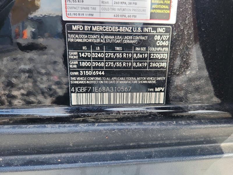 Aukcja sprzedaży 2008 Mercedes-benz Gl, vin: 4JGBF71E68A310567, numer aukcji: 49451966