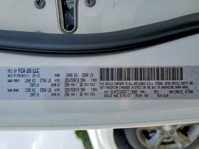 2016 Dodge Journey მანქანა იყიდება აუქციონზე, vin: 3C4PDCGB5GT113905, აუქციონის ნომერი: 51631246
