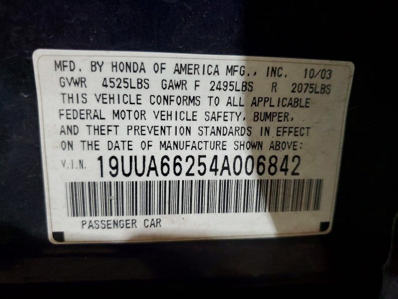 51704966 :رقم المزاد ، 19UUA66254A006842 vin ، 2004 Acura Tl مزاد بيع