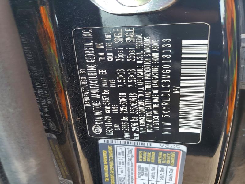 Auction sale of the 2021 Kia Sorento, vin: 5XYRLDLC3MG018133, lot number: 49293396