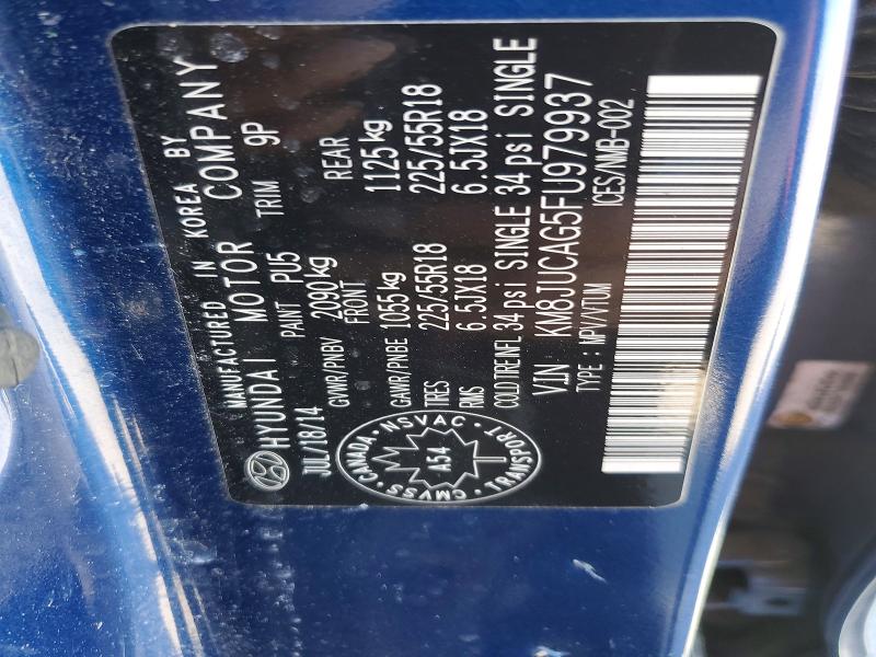 Auction sale of the 2015 Hyundai Tucson, vin: KM8JUCAG5FU979937, lot number: 50790676