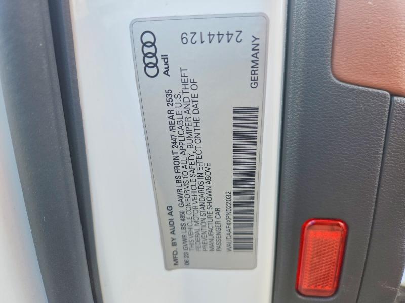 Aukcja sprzedaży 2023 Audi A4, vin: WAUDAAF4XPN022032, numer aukcji: 49394636