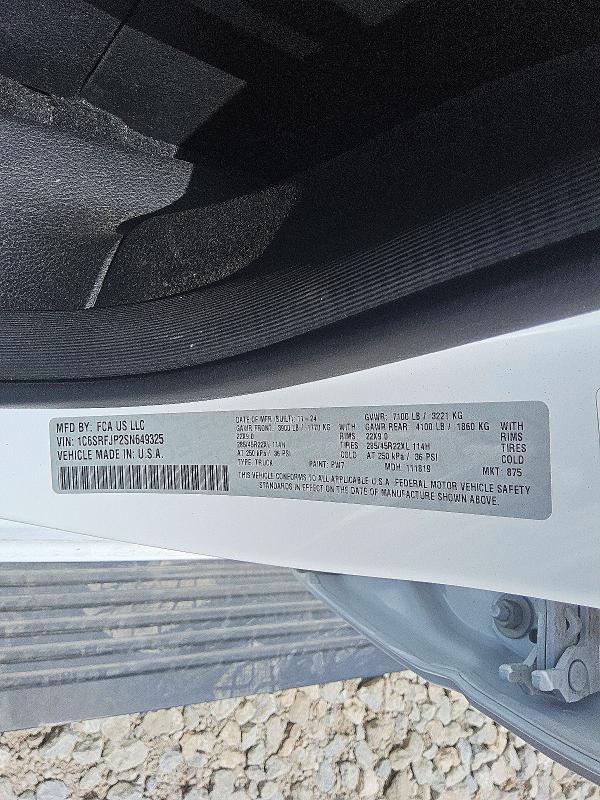 Продажа на аукционе авто 2025 Ram 1500, vin: 1C6SRFJP2SN649325, номер лота: 50140236