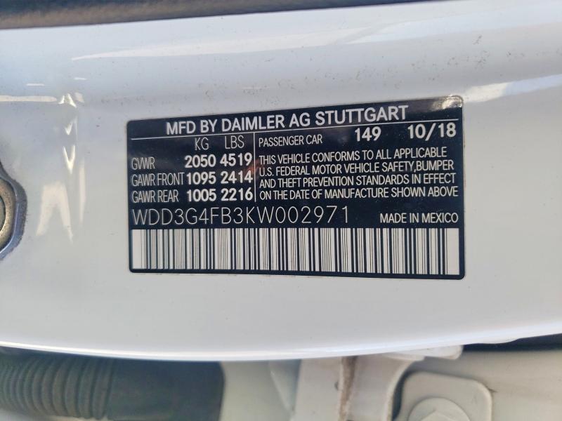 Продажа на аукционе авто 2019 Mercedes-benz A, vin: WDD3G4FB3KW002971, номер лота: 50396906