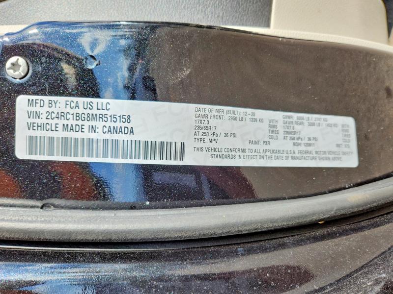 Auction sale of the 2021 Chrysler Pacifica, vin: 2C4RC1BG8MR515158, lot number: 48686886