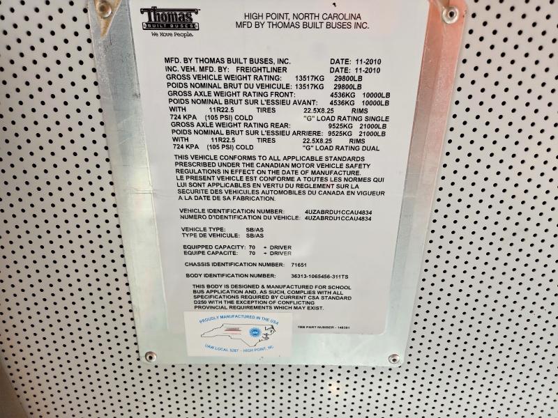 Продажа на аукционе авто 2012 Freightliner Saf-t-liner C2, vin: 4UZABRDU1CCAU4834, номер лота: 75957145