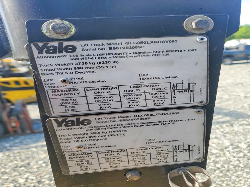 50982096 :رقم المزاد ، 7V02089P vin ، 2016 Yale Glc050lxndav062 مزاد بيع