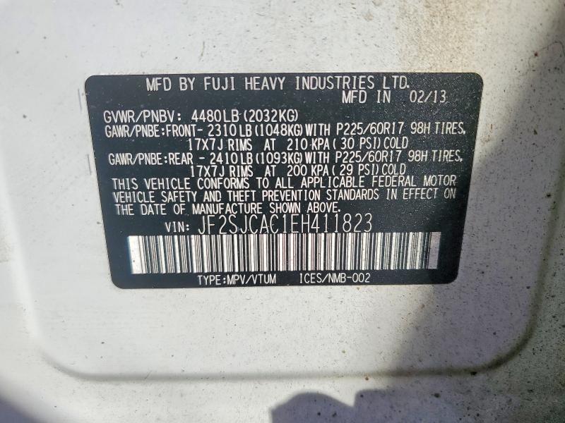 Продаж на аукціоні авто 2014 Subaru Forester, vin: JF2SJCAC1EH411823, номер лоту: 47442946