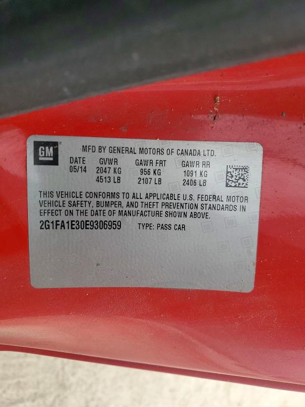 Продажа на аукционе авто 2014 Chevrolet Camaro, vin: 2G1FA1E30E9306959, номер лота: 51436986