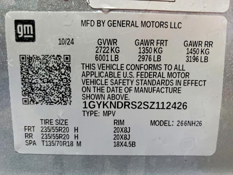 Aukcja sprzedaży 2025 Cadillac Xt5, vin: 1GYKNDRS2SZ112426, numer aukcji: 50909256
