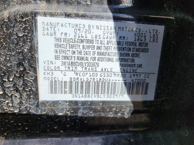 Продаж на аукціоні авто 2020 Nissan Sentra, vin: 3N1AB8CV8LY303979, номер лоту: 49023946