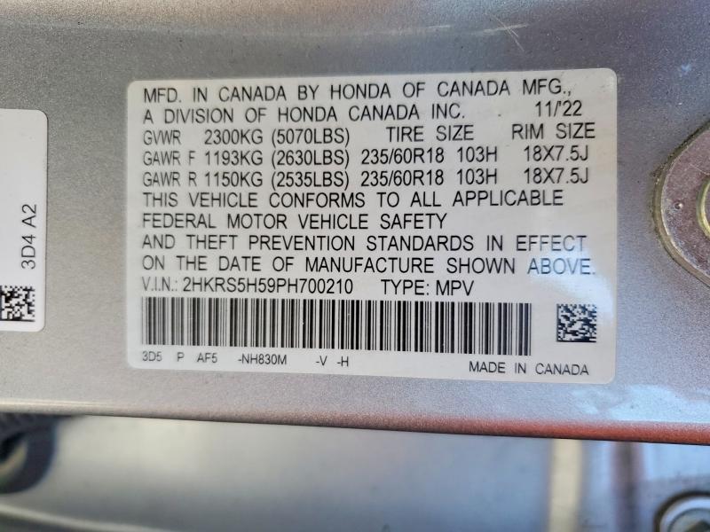 Aukcja sprzedaży 2023 Honda Cr-v, vin: 2HKRS5H59PH700210, numer aukcji: 49663716