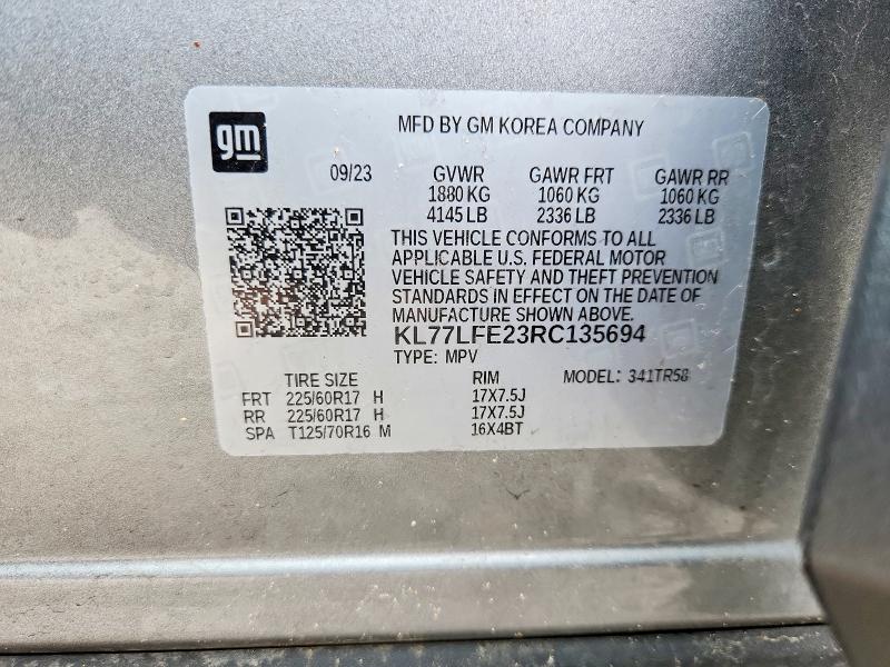 Aukcja sprzedaży 2024 Chevrolet Trax, vin: KL77LFE23RC135694, numer aukcji: 48446126