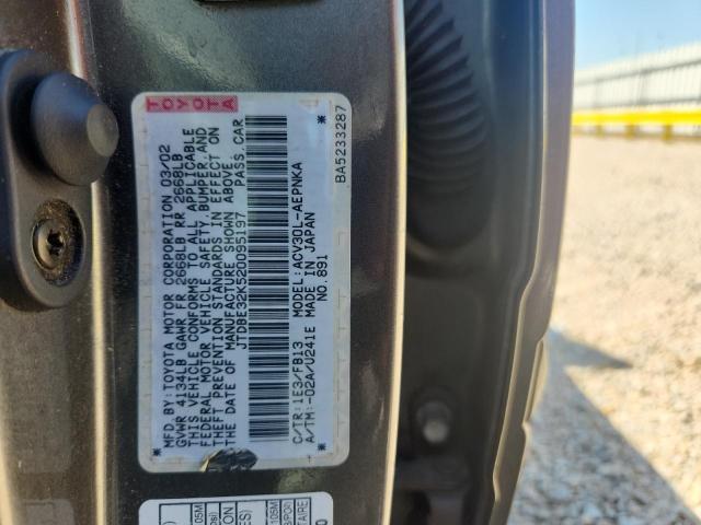 Auction sale of the 2002 Toyota Camry, vin: JTDBE32K520095197, lot number: 50550566