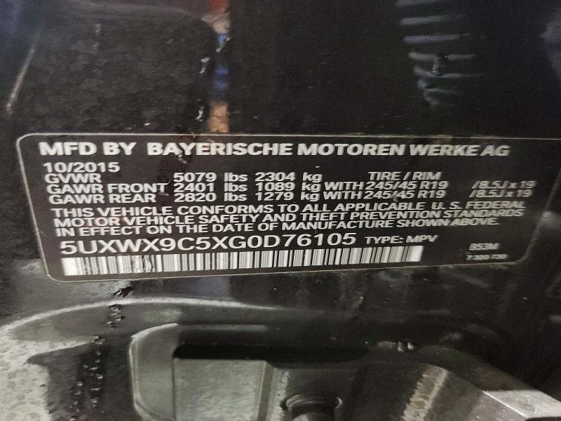 Продаж на аукціоні авто 2016 Bmw X3, vin: 5UXWX9C5XG0D76105, номер лоту: 51631776