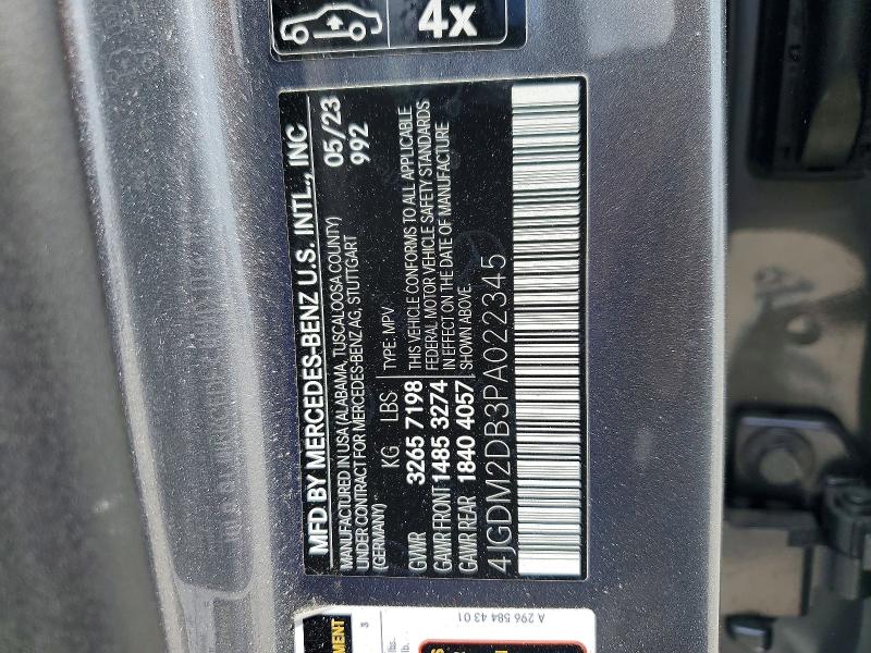 Aukcja sprzedaży 2023 Mercedes-benz Eqs Suv, vin: 4JGDM2DB3PA022345, numer aukcji: 49676996
