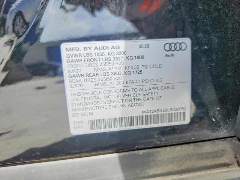 Продажа на аукционе авто 2020 Audi E-tron, vin: WA12ABGE9LB033052, номер лота: 50498046