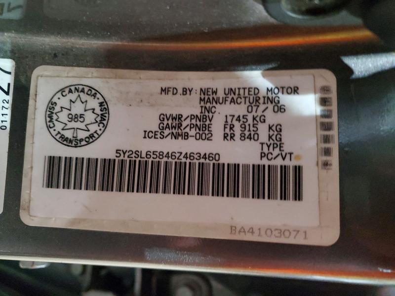 Продажа на аукционе авто 2006 Pontiac Vibe, vin: 5Y2SL65846Z463460, номер лота: 48838006