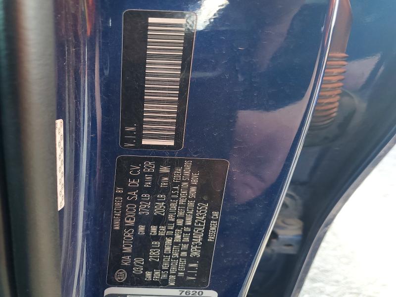 2020 Kia Forte მანქანა იყიდება აუქციონზე, vin: 3KPF34AD5LE243552, აუქციონის ნომერი: 49972046