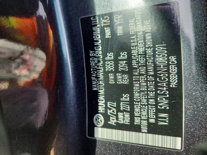 2022 Hyundai Elantra მანქანა იყიდება აუქციონზე, vin: 5NPLS4AG6NH085091, აუქციონის ნომერი: 51474996