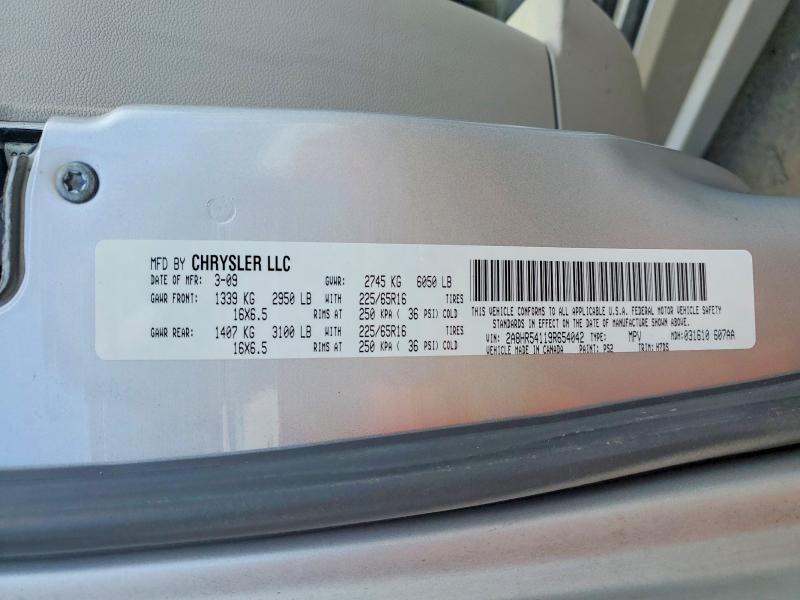 50262036 :رقم المزاد ، 2A8HR54119R654042 vin ، 2009 Chrysler Town & Country مزاد بيع