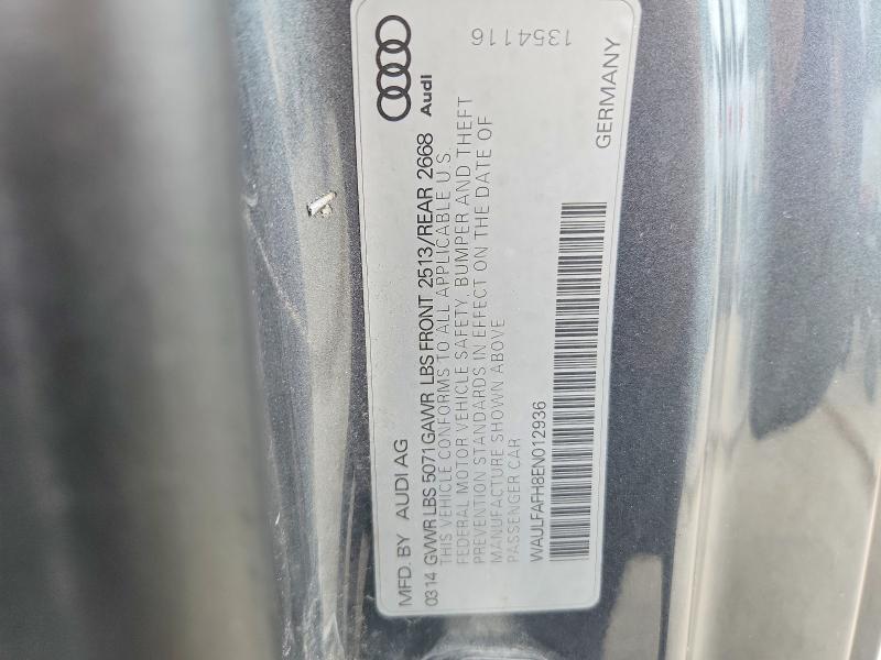 Aukcja sprzedaży 2014 Audi A5, vin: WAULFAFH8EN012936, numer aukcji: 48287056