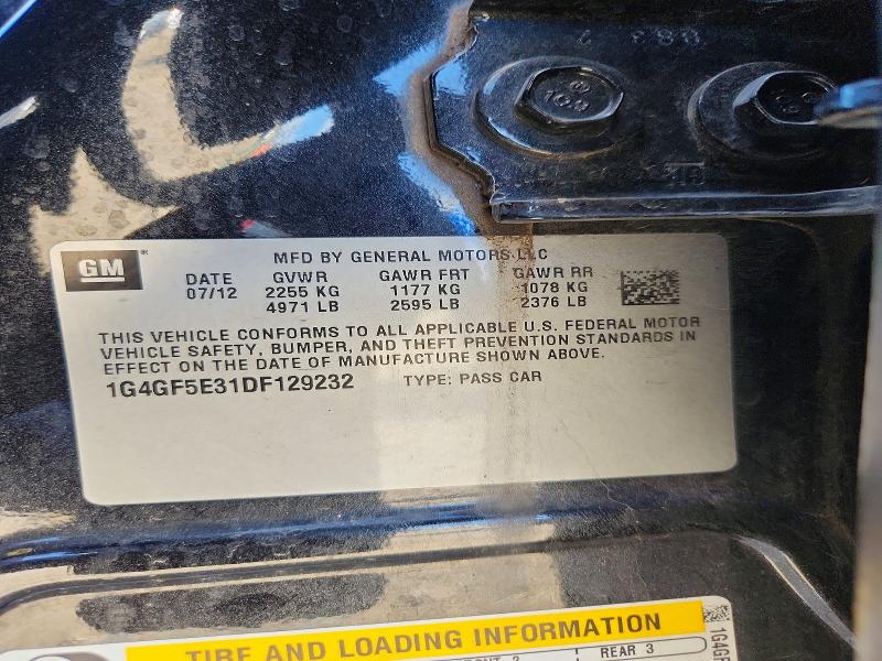 Auction sale of the 2013 Buick Lacrosse, vin: 1G4GF5E31DF129232, lot number: 49657116
